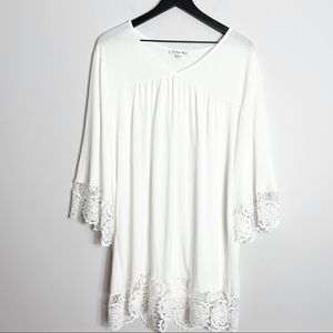 Indigo Rose  2X White Tunic/Blouse NWOT